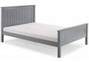 5ft King Size Torre Grey painted wood bed frame, high foot end panel 5